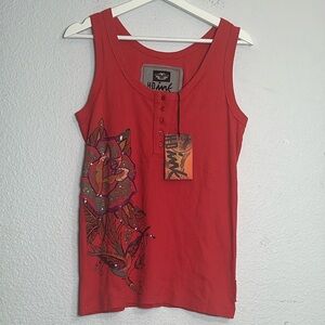 Harley Davidson HD Ink Biker Tank Womens Size Large Flower and Bird Bling NWT